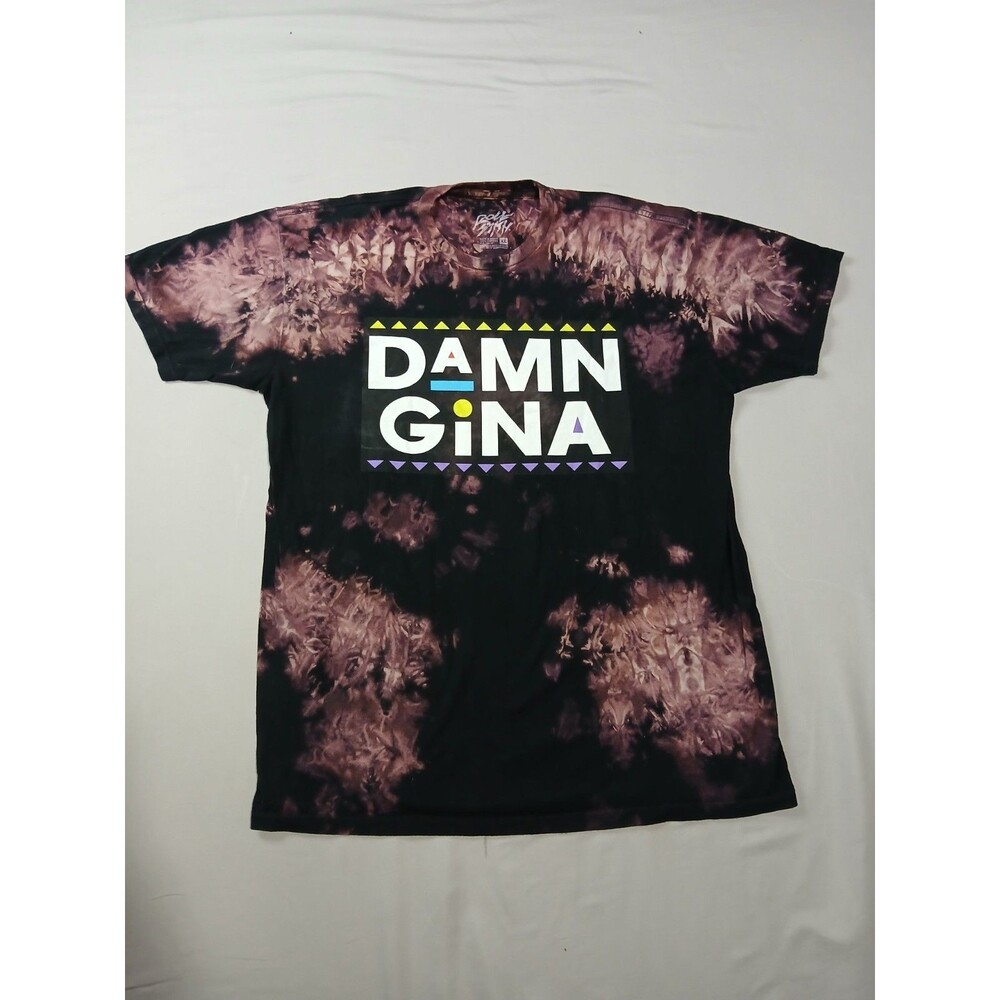 Rock Smith Damn Gina T-Shirt Mens XL Black Bleach Tie Dye 90s Martin TV Show